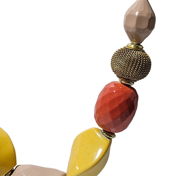 Boho Colorful Beaded Chunky Necklace Retro 60s 70s Fashion Jewelry Women - Picture 2 of 6